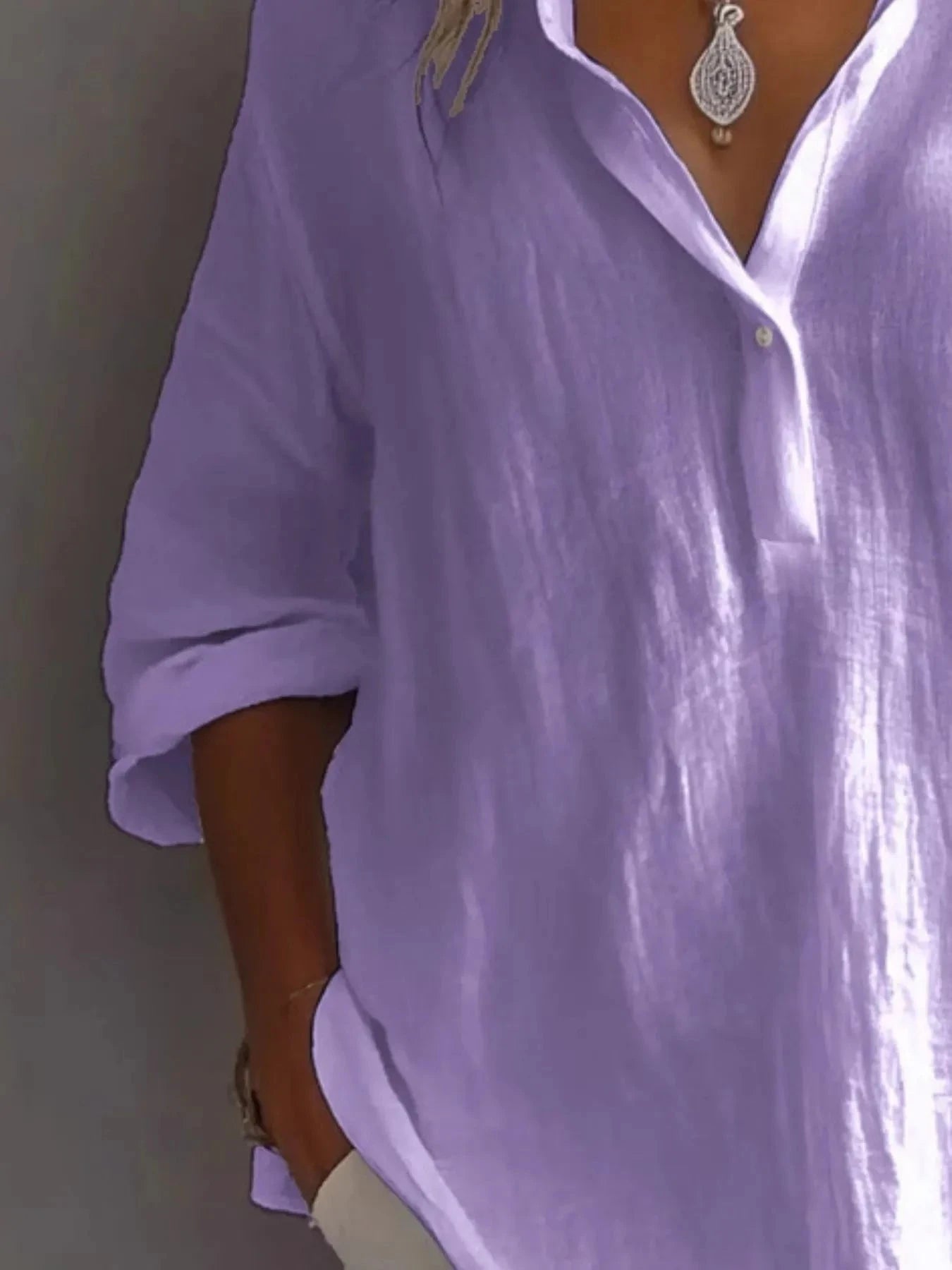 Collared Neck Long Sleeve Shirt