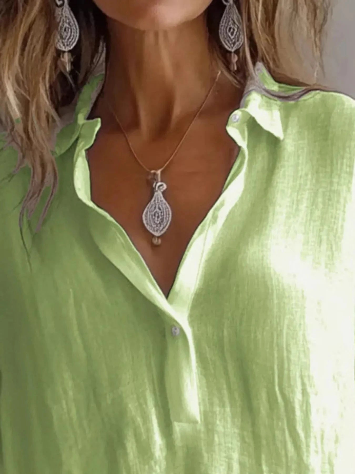 Collared Neck Long Sleeve Shirt