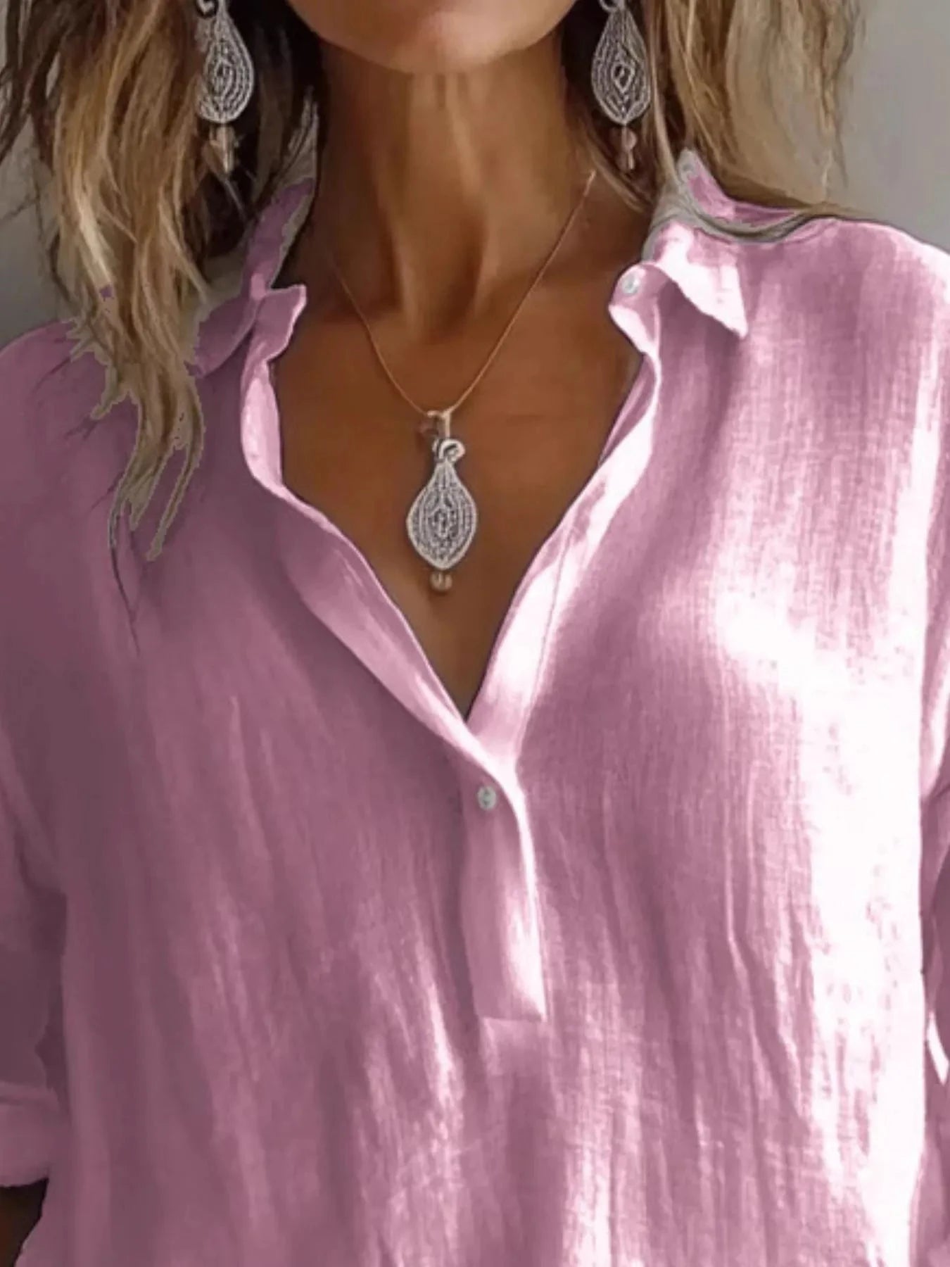 Collared Neck Long Sleeve Shirt