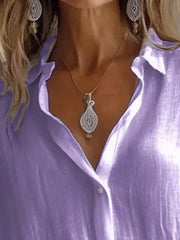 Collared Neck Long Sleeve Shirt