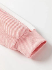 Color Block Button Front Collared Neck Sweatshirt