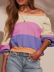 Color Block Drop Shoulder Sweatshirt Multicolor / S