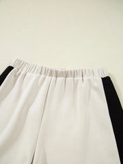 Color Block Half Zip Top and Shorts Two-Piece Set