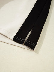 Color Block Half Zip Top and Shorts Two-Piece Set