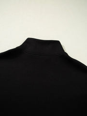 Color Block Half Zip Top and Shorts Two-Piece Set