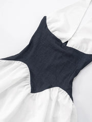 Color Block Halter Neck Dress