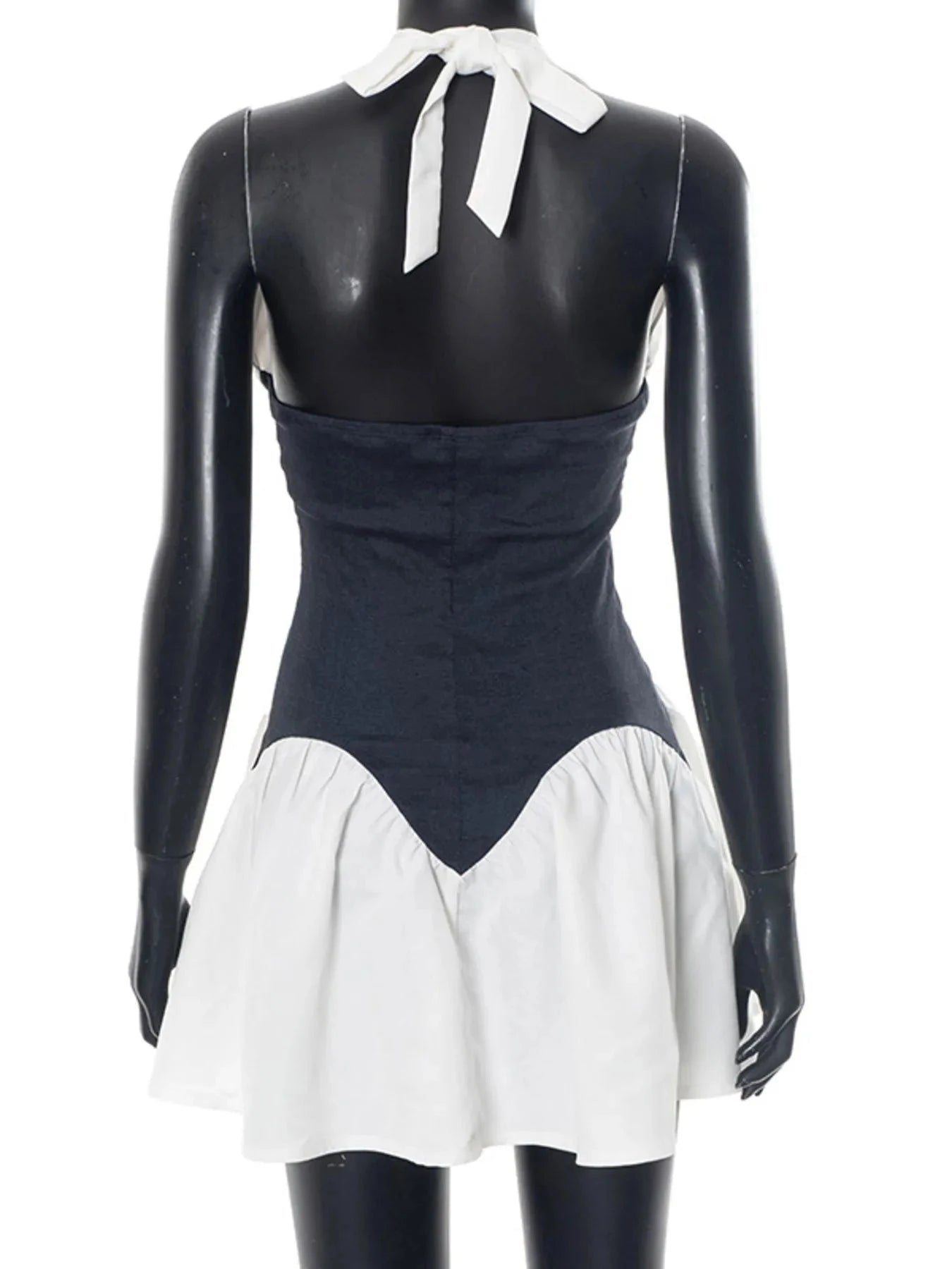 Color Block Halter Neck Dress