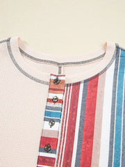 Color Block Striped Long Sleeve Top