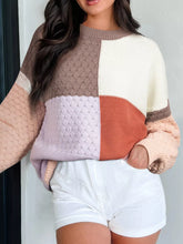 Color Block Textured Knit Sweater Multicolor / S