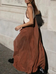 Color Block V-Neck Sleeveless Maxi Dress