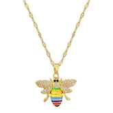 Colorful Bees Pendant Necklace N2138