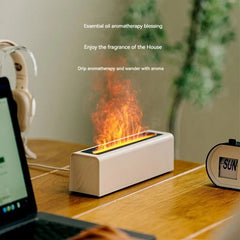 Colorful Flame Simulation USB Plug-in Diffuser for Office and Home - Fragrance and Humidification