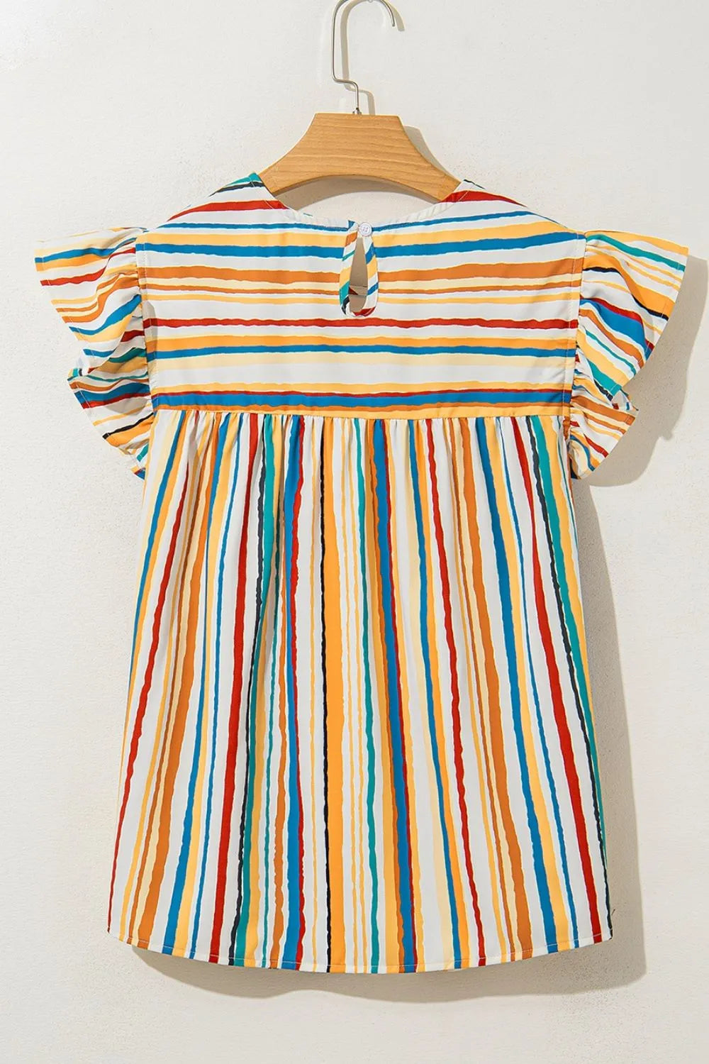 Colorful Striped Cap Sleeve Blouse
