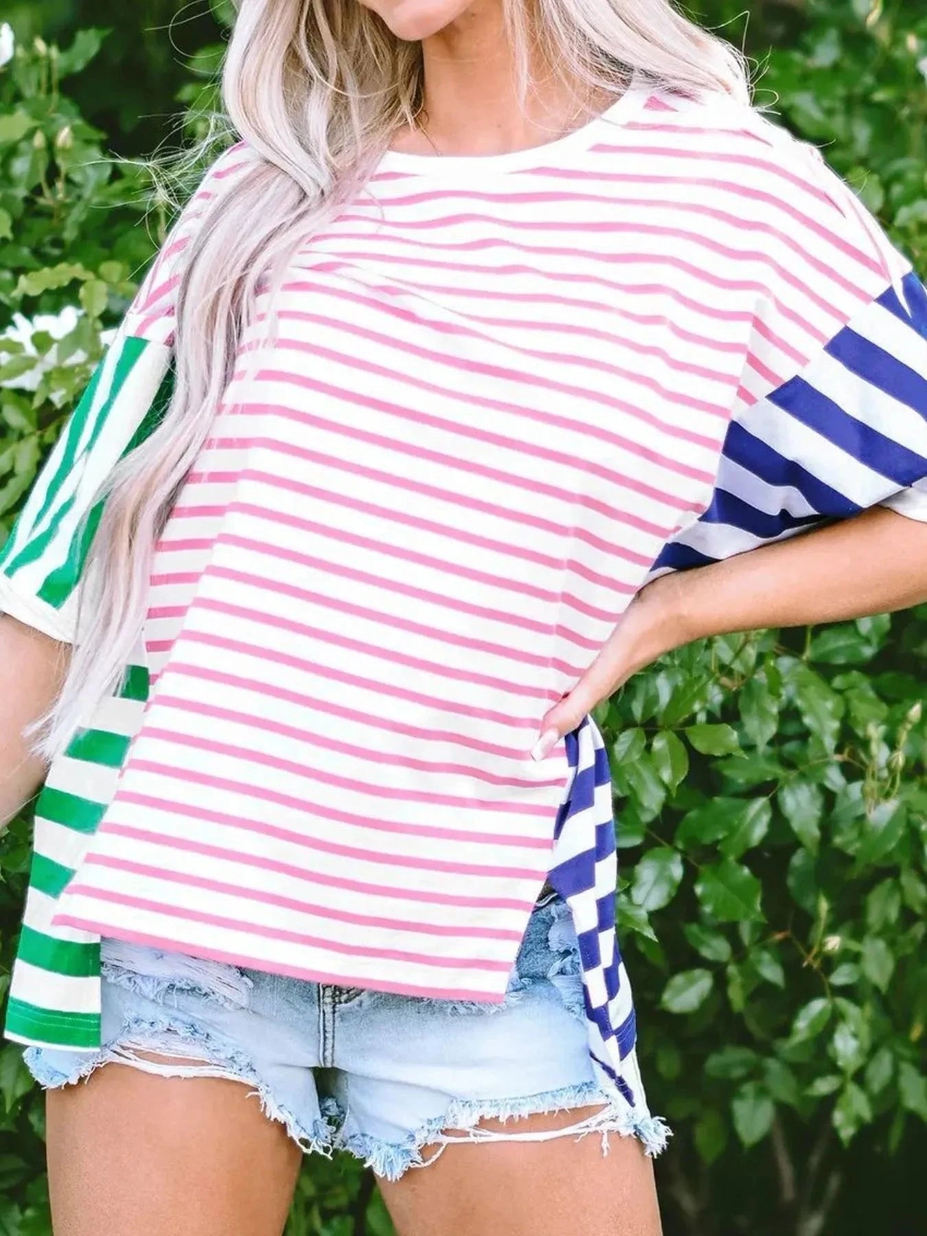 Colorful Striped Oversized T-Shirt