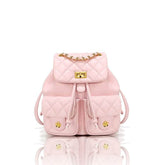 Compact Leather Stylish Backpack Pink