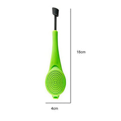 Compact Tea Infuser with Built-in Plunger for intense flavor. Reusable and versatile for tea and coffee