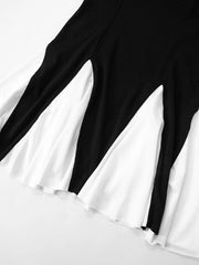 Contrast Mini Cami Dress with Flared Hem