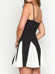 Contrast Mini Cami Dress with Flared Hem