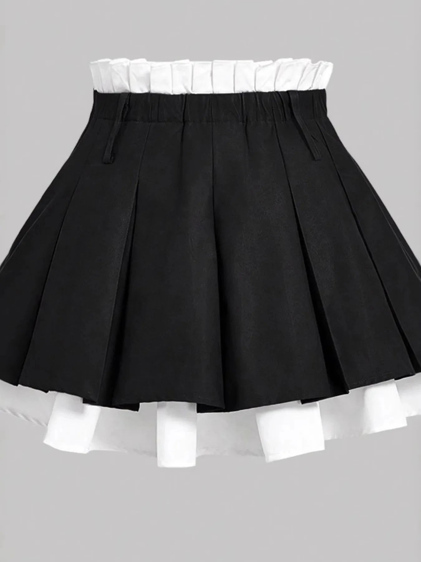 Contrast Pleated Mini Skirt