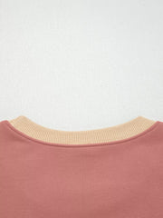 Contrast Star Patchwork Exposed Seam Uneven Hem Drop Shoulder Sweatshirt