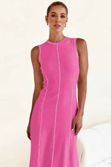 Contrast Stitching Maxi Tank Dress
