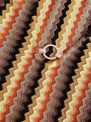 Contrast Striped Long Sleeve Maxi Dress