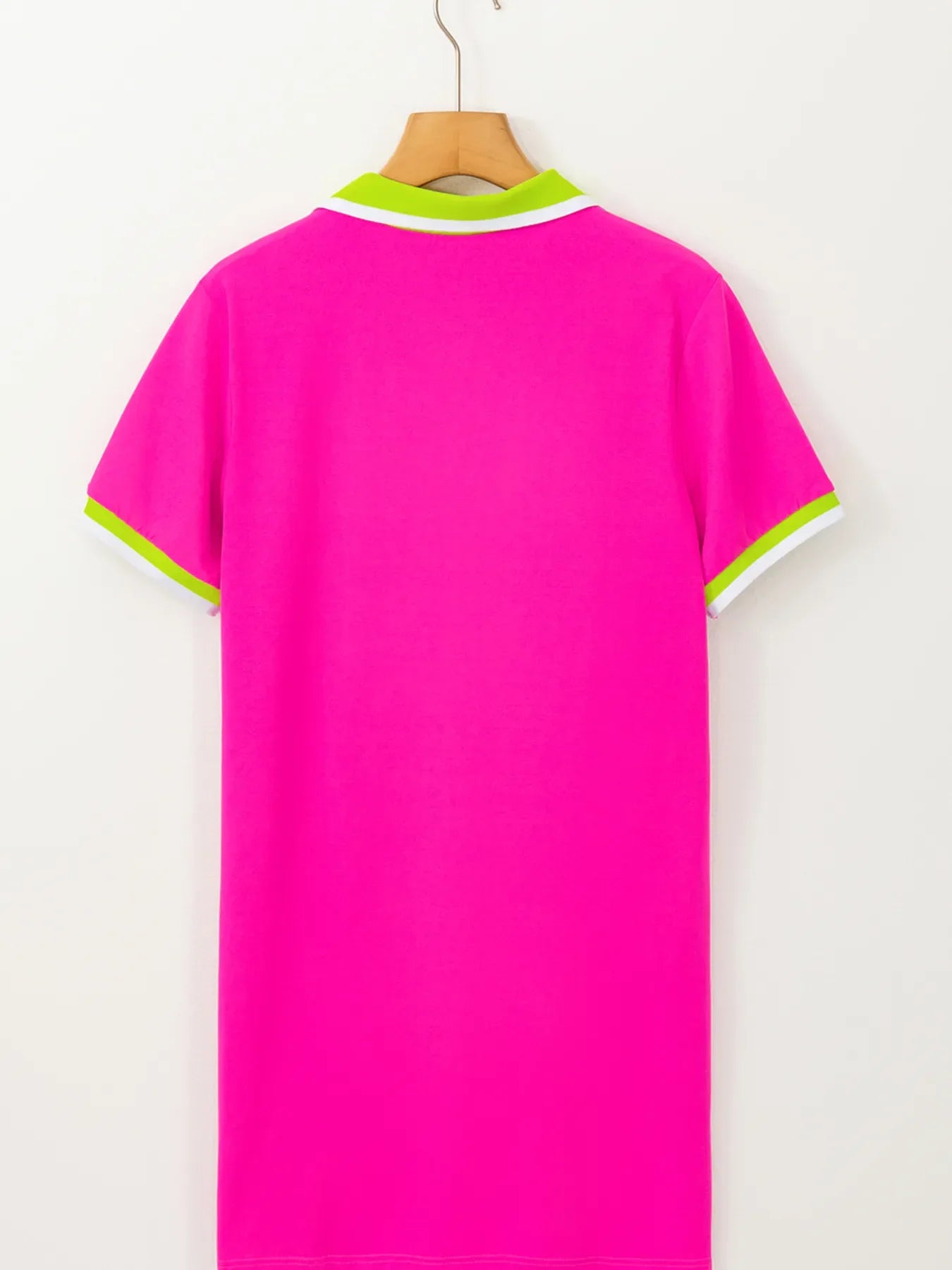 Contrast Trim Short Sleeve T-shirt Dress