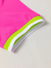 Contrast Trim Short Sleeve T-shirt Dress