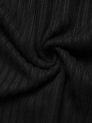 Contrast Trim Texture Long Sleeve Sweater Dress