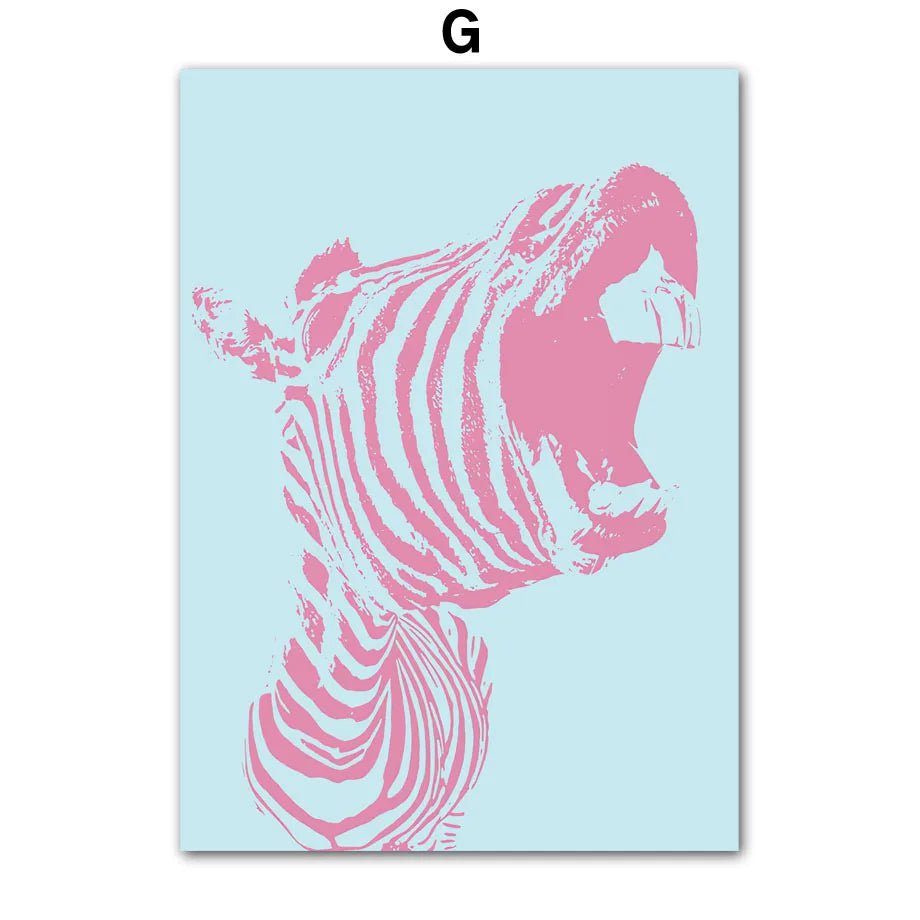 Coral Perfume Zebra Line Quotes Wall Art: Nordic Canvas Painting - Abstract Living Room Decor G / 20X30 cm Unframed