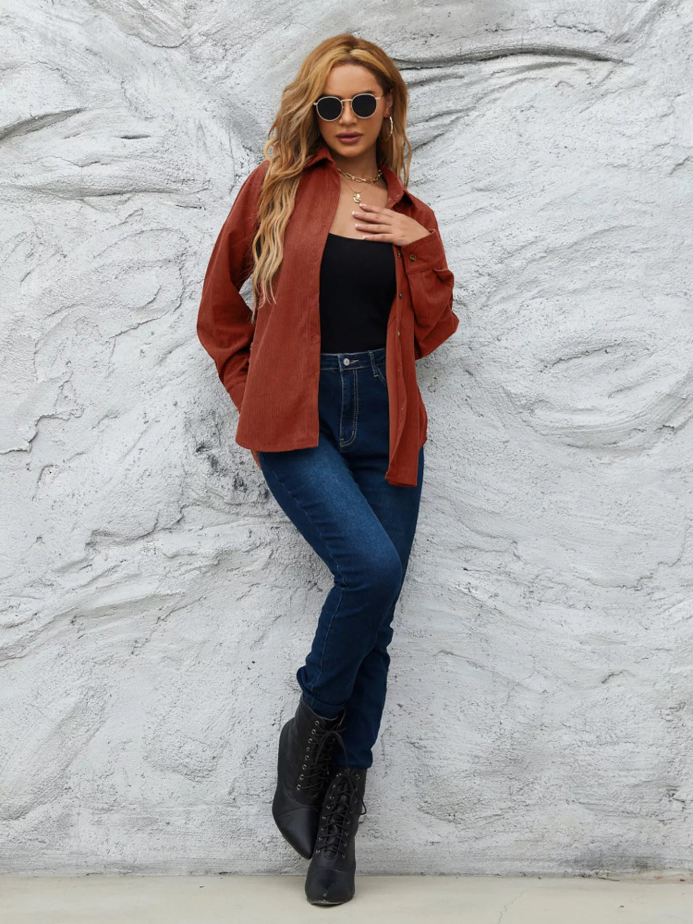 Corduroy Button-Up Shirt