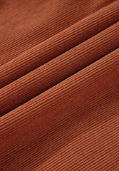 Corduroy Quarter Snap Three-Quarter Sleeve Dress