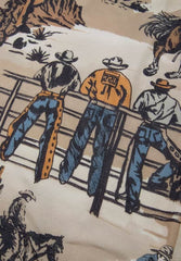 Cowboy Print Round Neck Short Sleeve T Shirt