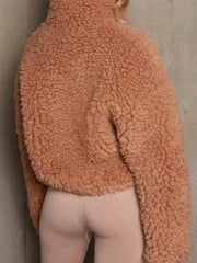Cozy Zip Up Cropped Sherpa Jacket