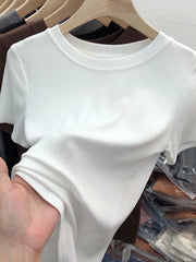 Crew Neck Short Sleeve T-Shirt White / M