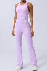 Crisscross Wide Strap Sleeveless Jumpsuit Blush Pink / S