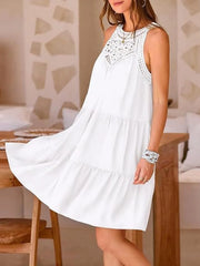 Crochet Lace Tiered Summer Dress