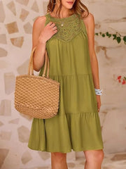 Crochet Lace Tiered Summer Dress