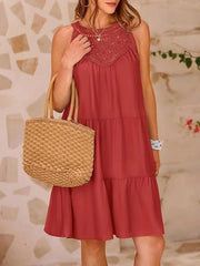 Crochet Lace Tiered Summer Dress