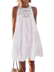 Crochet Lace Tiered Summer Dress