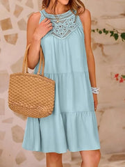Crochet Lace Tiered Summer Dress