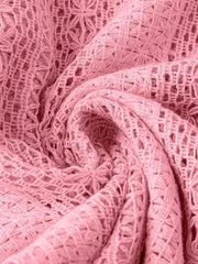 Crochet Notched Button-Front Shirt