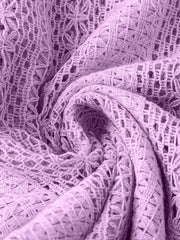 Crochet Notched Button-Front Shirt