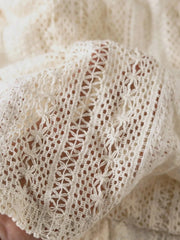 Crochet Notched Button-Front Shirt