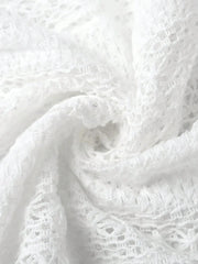 Crochet Notched Button-Front Shirt