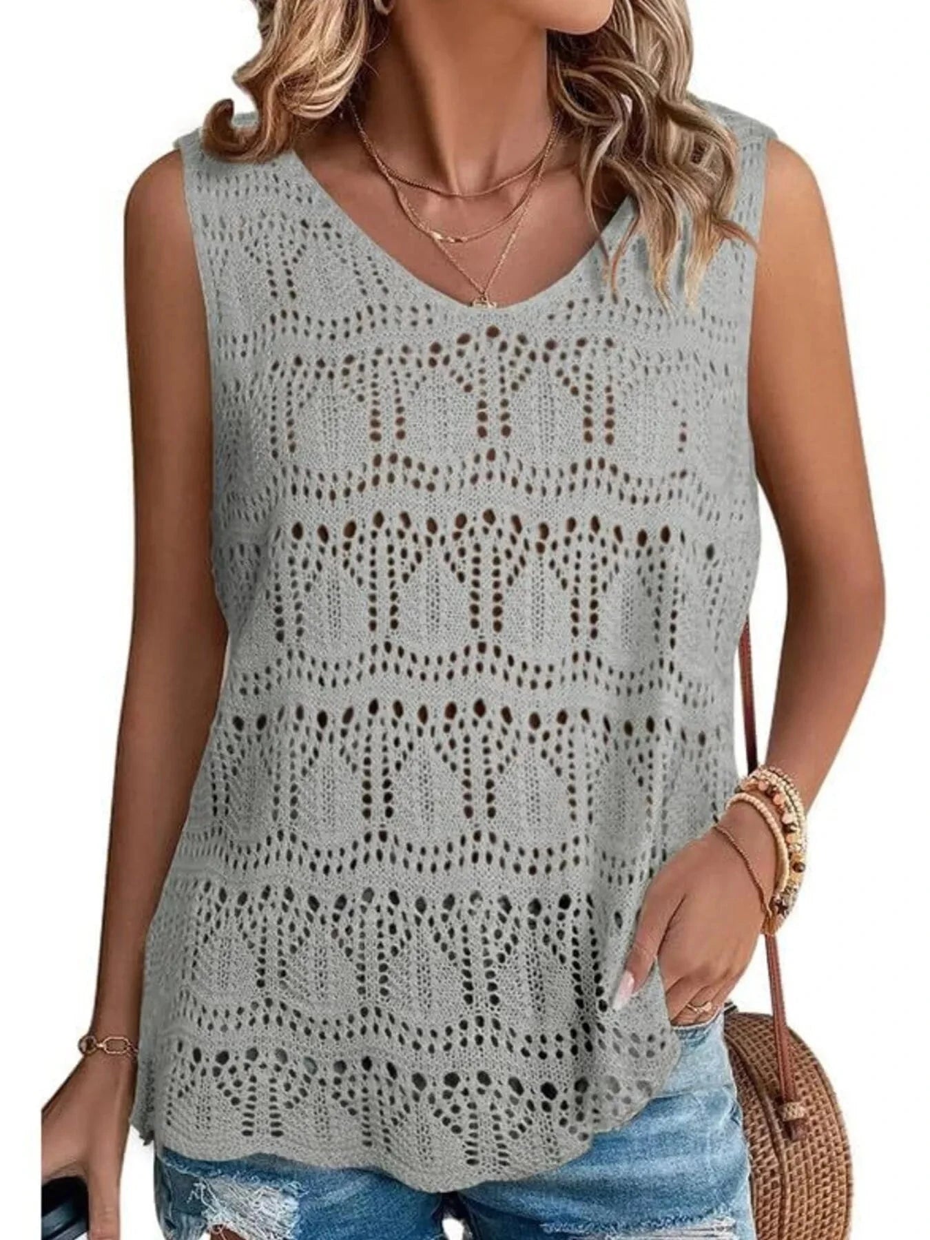 Crochet Sleeveless Sweater Vest