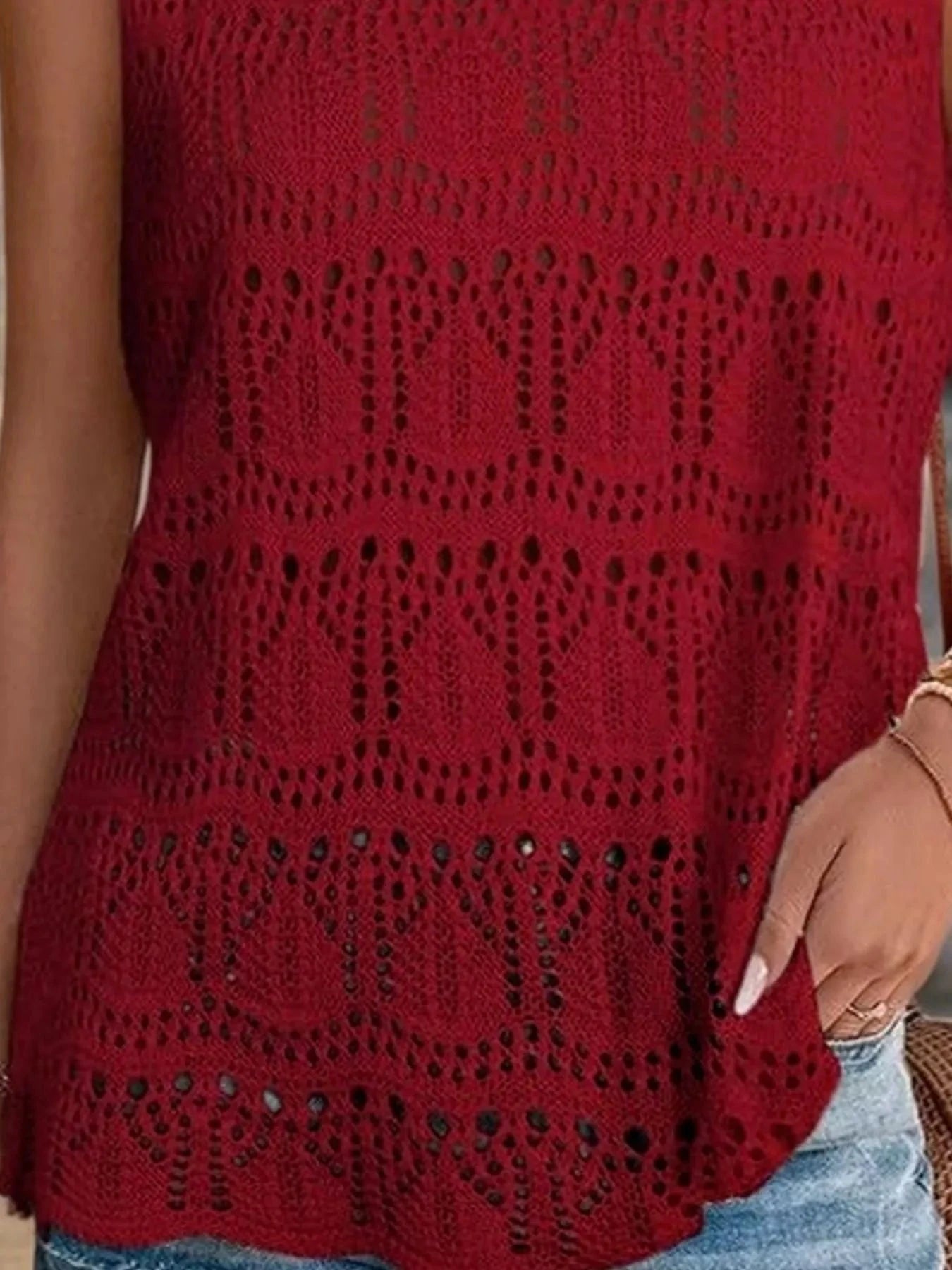 Crochet Sleeveless Sweater Vest