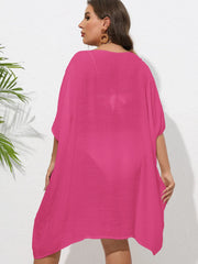 Crochet Trim V-Neck Beach Cover Up Dress