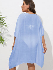 Crochet Trim V-Neck Beach Cover Up Dress