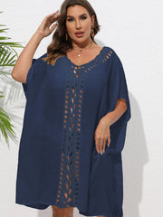 Crochet Trim V-Neck Beach Cover Up Dress